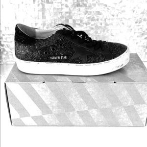 Golden Goose Hi Star Sneakers Black Glitter